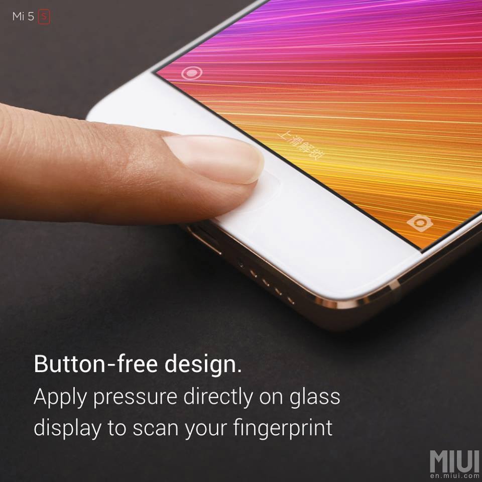 Xiaomi Mi 5s' ultrasonic fingerprint sensor