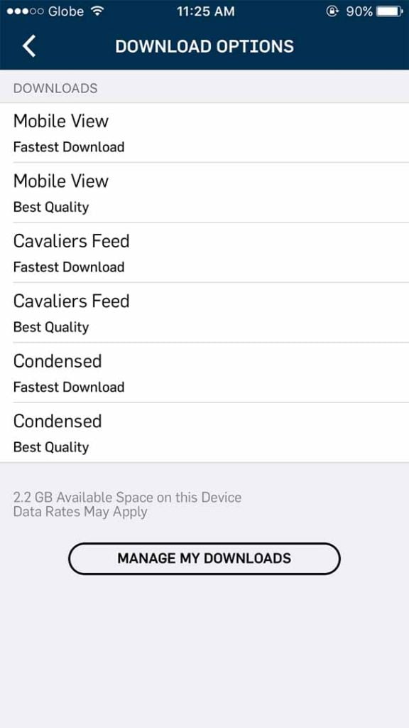 Downloading of games possible with NBA app 4
