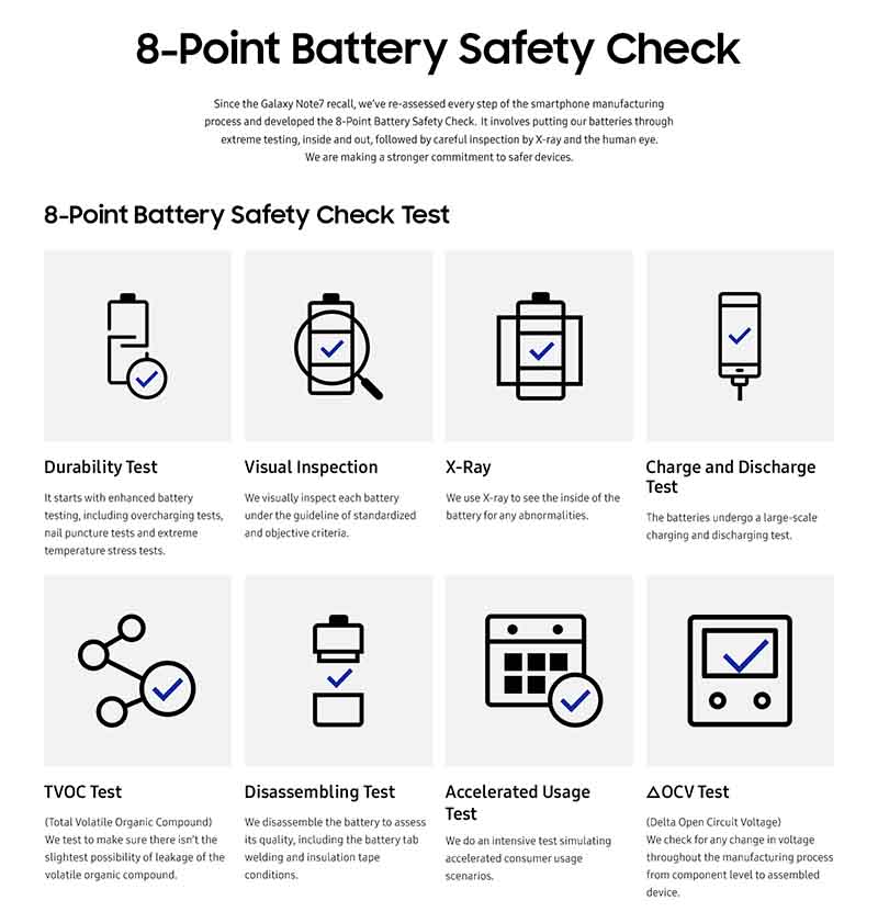 Samsung Galaxy 8 point battery safety check Philippines