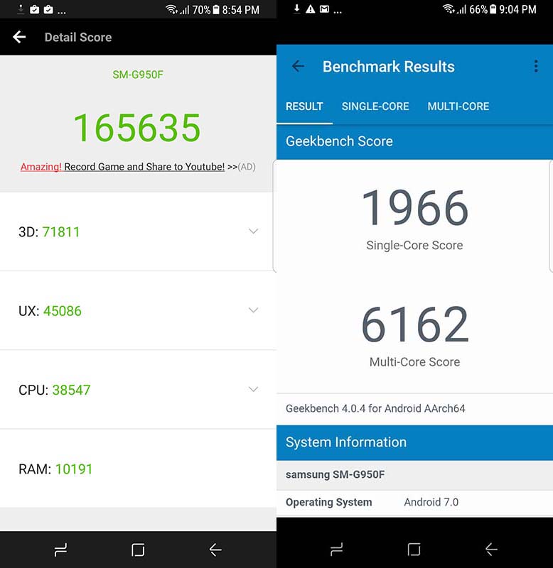 Samsung Galaxy S8 Antutu Benchmark and Geekbench scores_Philippines