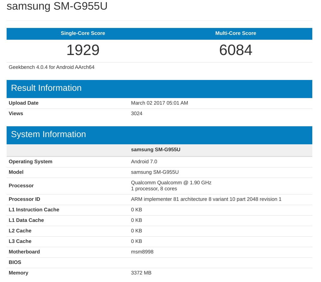 Samsung Galaxy S8 Plus benchmark score_Philippines