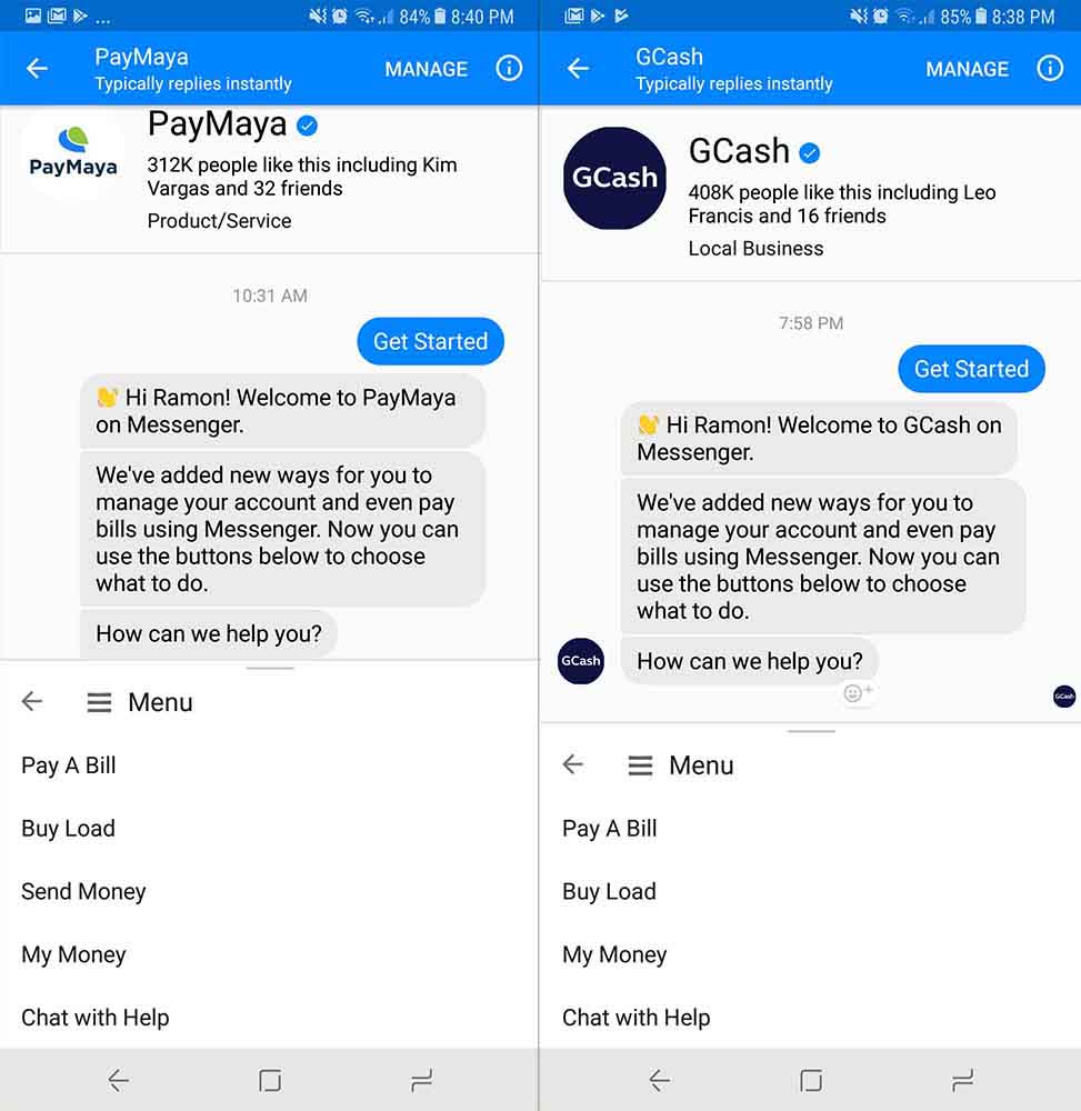 PayMaya and GCash on Facebook Messenger_Revu Philippines