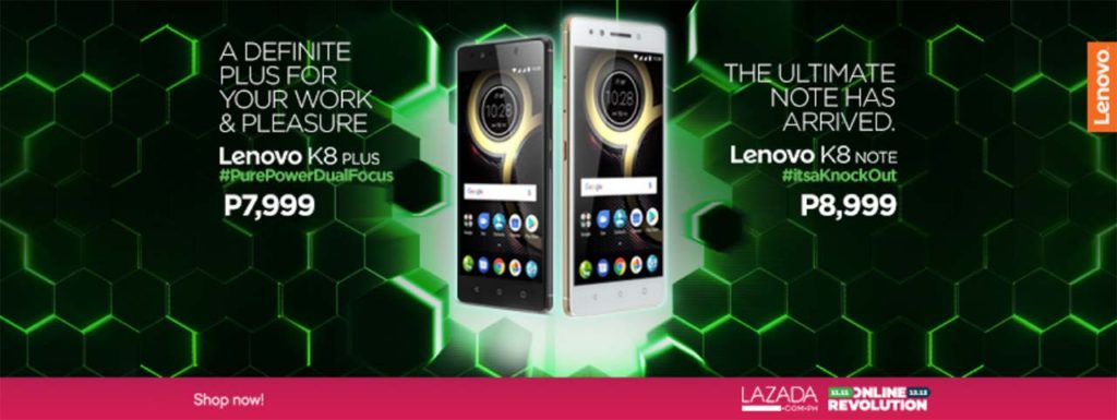 Lenovo K8 Plus Note sale on Lazada Philippines