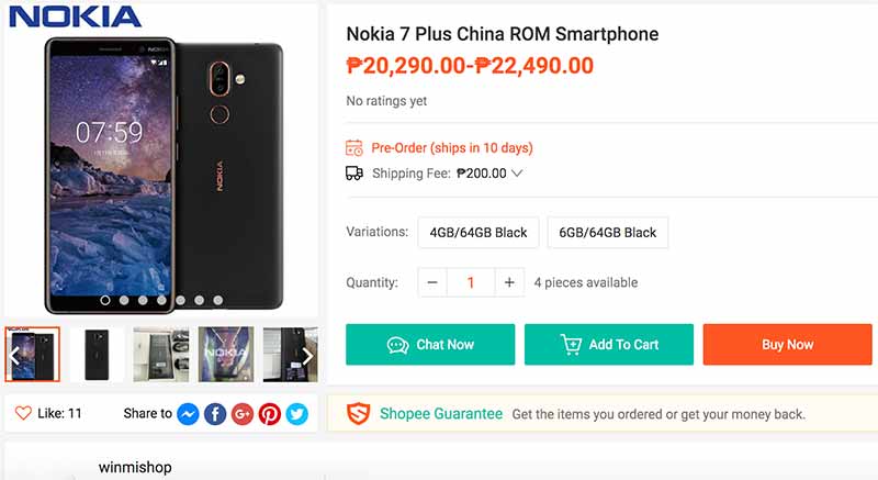 Nokia 7 Plus Shopee price and specs on Revu Philippines