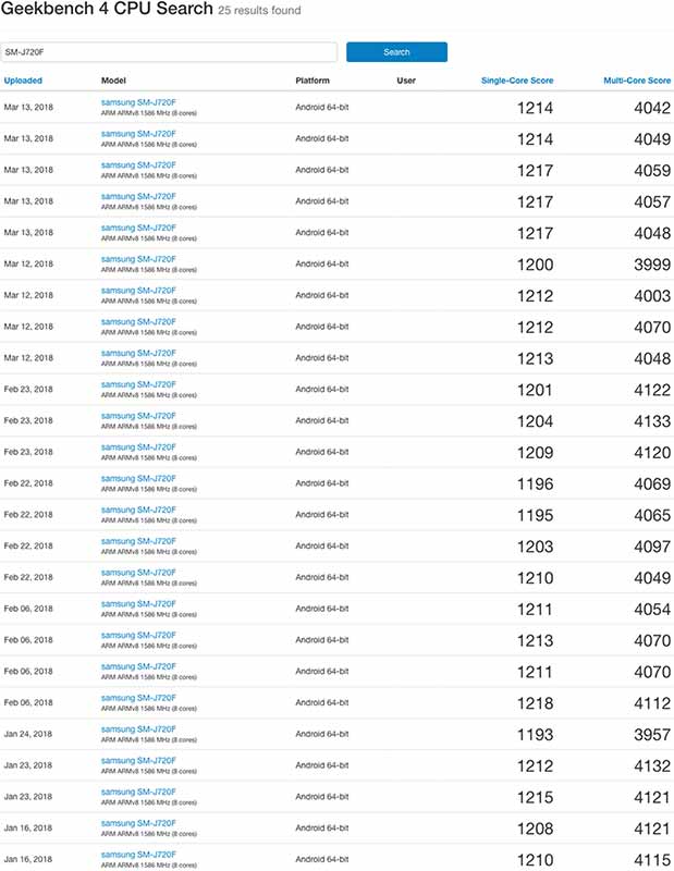 Samsung Galaxy J7 2018 leaked specs and benchmark scores on Geekbench via Revu Philippines