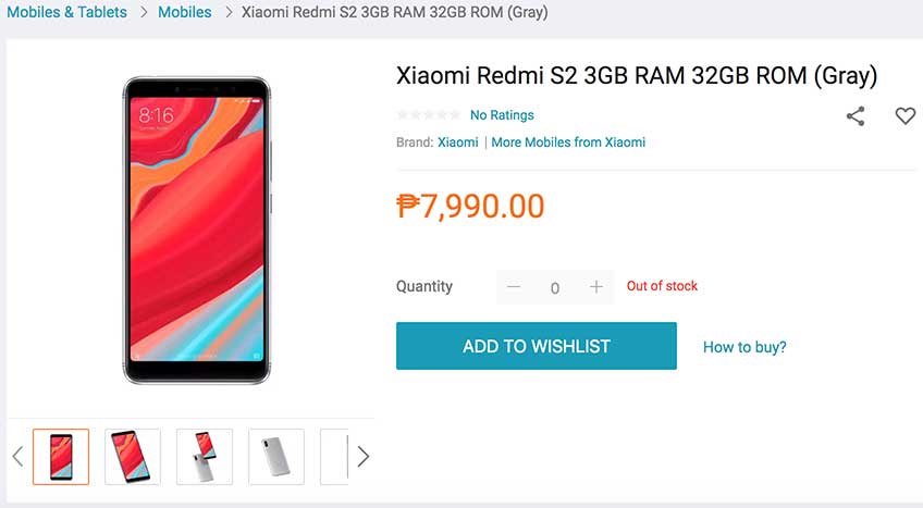 Xiaomi Redmi S2 specs and price on Lazada via Revu Philippines