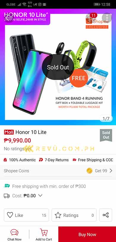 Honor 10 Lite specs and price on Shopee, a Revu Philippines exclusive