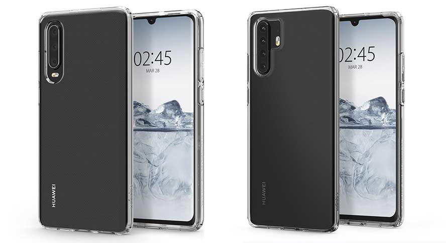 Huawei P30 and Huawei P30 Pro design leak via Spigen cases on Revu Philippines