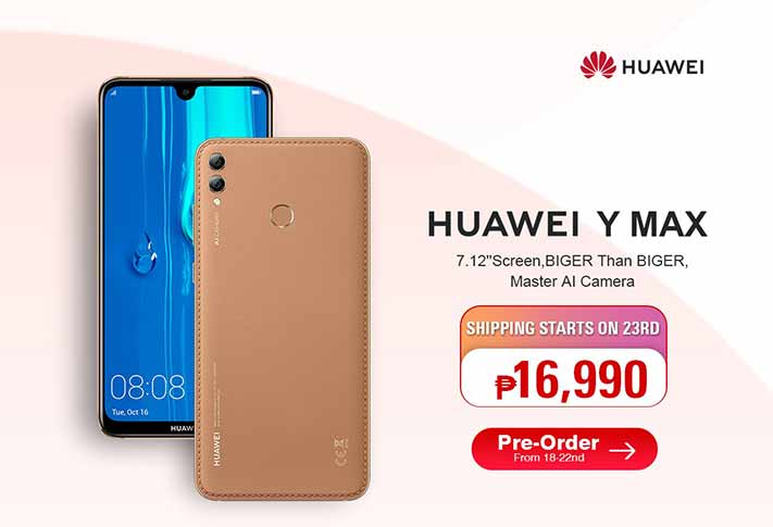 Huawei Y Max price and preorder details via Revu Philippines