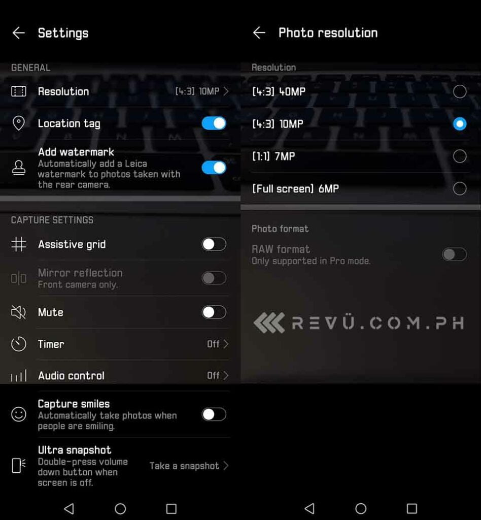 Huawei P30 Pro camera resolution setting Revu Philippines