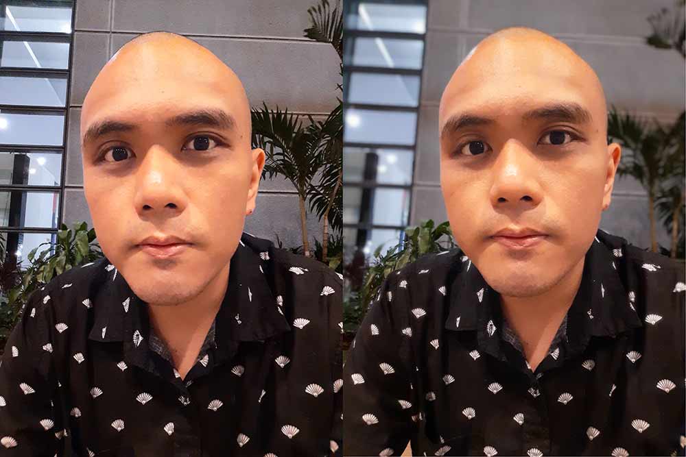 Samsung Galaxy M20 sample selfie picture: auto vs portrait mode or with bokeh effect by Revu Philippines