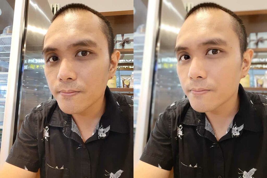 Samsung Galaxy A50 sample daytime selfie pictures: Auto mode vs portrait mode or Live Focus by Revu Philippines