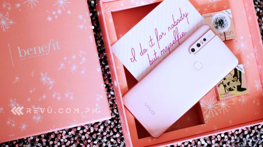 Vivo V15 Blossom Pink Limited Edition x Benefit Cosmetics Kit of Revu Philippines