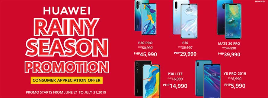 Huawei Rainy Season Promotion: 2019 sale prices via Revu Philippines