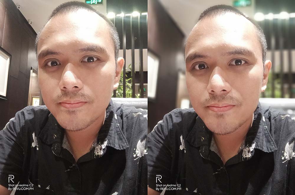 Realme C2 sample selfie pictures: Auto mode vs Portrait mode by Revu Philippines