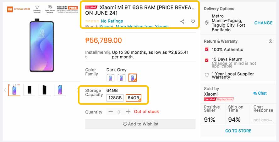 Xiaomi Mi 9T price, memory, and color options spotted on Lazada by Revu Philippines