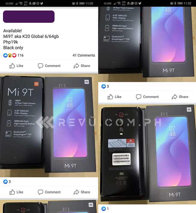 Xiaomi Mi 9T for sale before launch in gray market via Revu Philippines