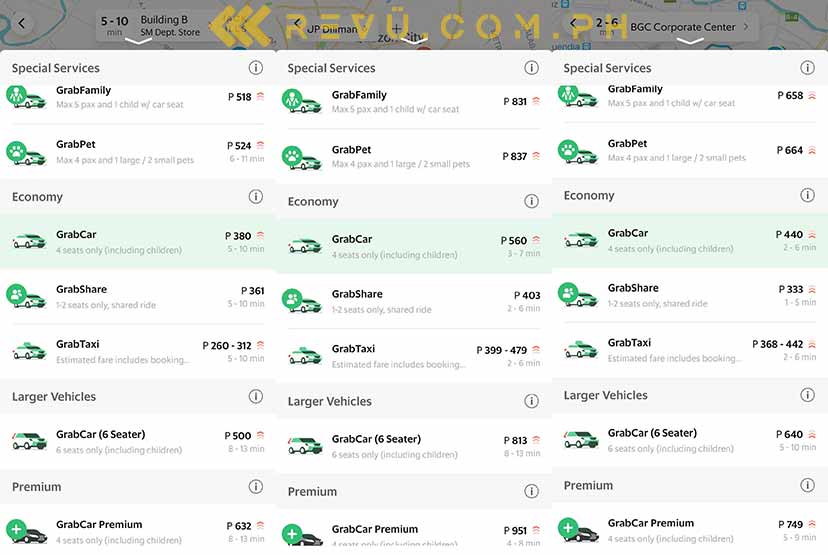 GrabFamily and GrabPet new Grab services: fare details via Revu Philippines