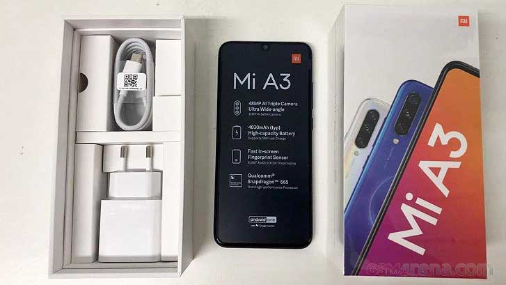 Xiaomi Mi A3 retail unit and retail box live pictures on Revu Philippines