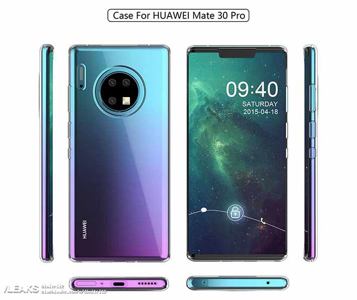 Huawei Mate 30 Pro case render leak via Revu Philippines