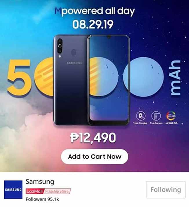 Spotted: Samsung Galaxy M30 price and specs on Lazada via Revu Philippines