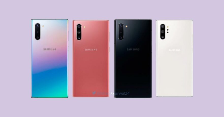 Samsung Galaxy Note 10 and Samsung Galaxy Note 10 Plus design and colors leak via Revu Philippines
