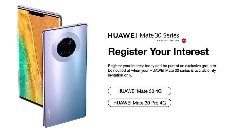 Huawei Mate 30 and Huawei Mate 30 Pro interest registration in the Philippines via Revu Philippines