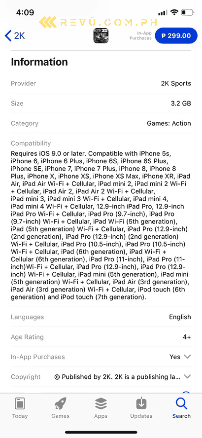 NBA 2K20 for iOS requirements via Revu Philippines