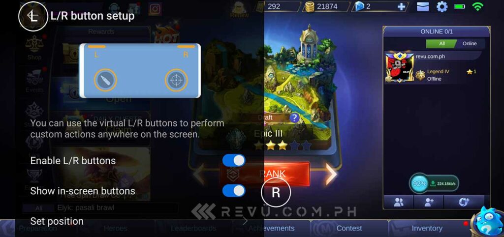 Huawei Mate 30 Pro virtual gaming buttons or keys via Revu Philippines