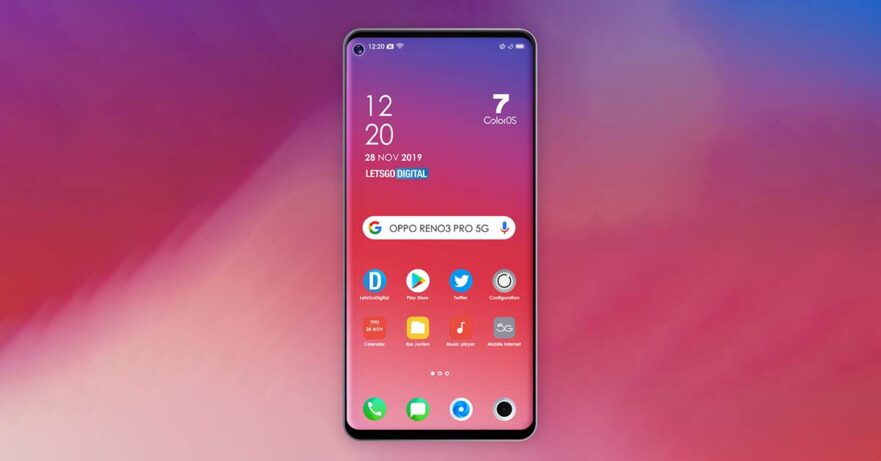 OPPO Reno 3 Pro 5G screen design leak via Revu Philippines