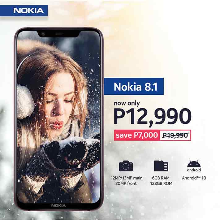 Nokia 8.1 price drop Christmas December 2019 sale or price drop via Revu Philippines