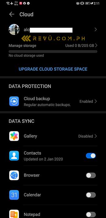 Huawei Mate 30 Pro cloud storage via Revu Philippines