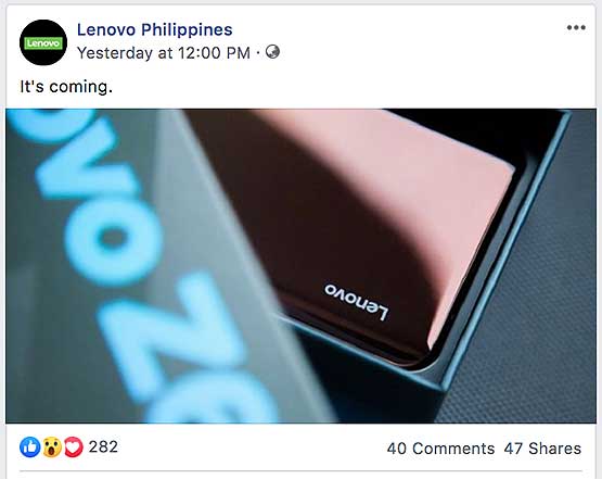 Lenovo Z6 teaser via Revu Philippines