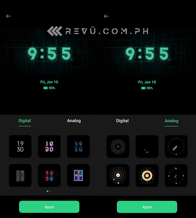 OPPO ColorOS 7 always-on display or off-screen clock feature via Revu Philippines