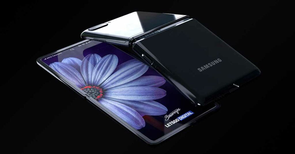 Samsung Galaxy Z Flip foldable clamshell design render via Revu Philippines