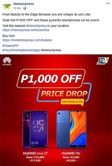 Huawei Nova 5T and Huawei Y6s price drop via MemoXpress by Revu Philippines