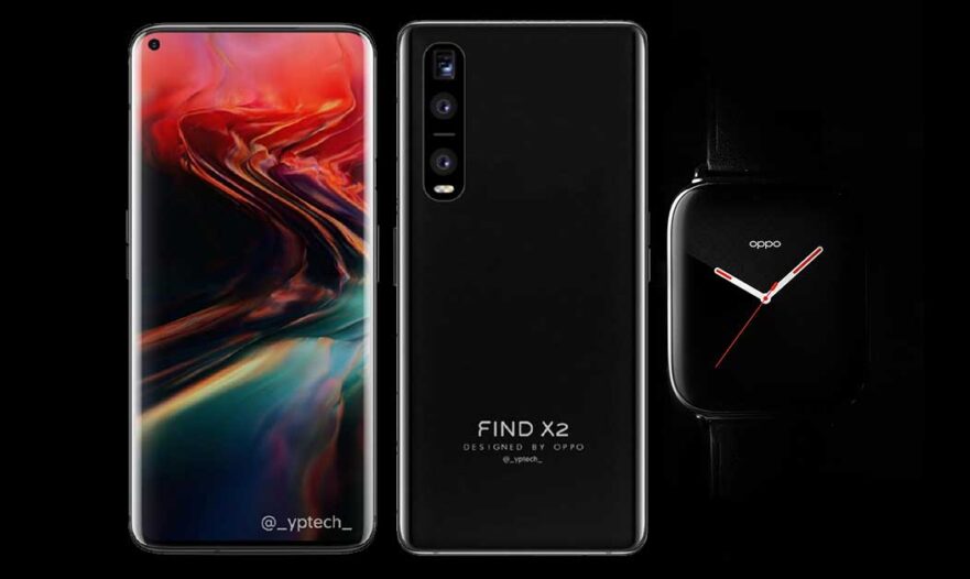 OPPO Find X2 and OPPO Watch renders via Revu Philippines