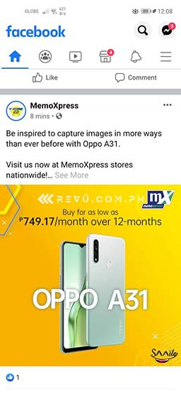 OPPO A31 price, specs, and MemoXpress availability via Revu Philippines