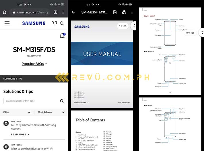 Spotted: Samsung Galaxy M31 support page and user manual on Samsung Philippines' site, an exclusive by Revu Philippines