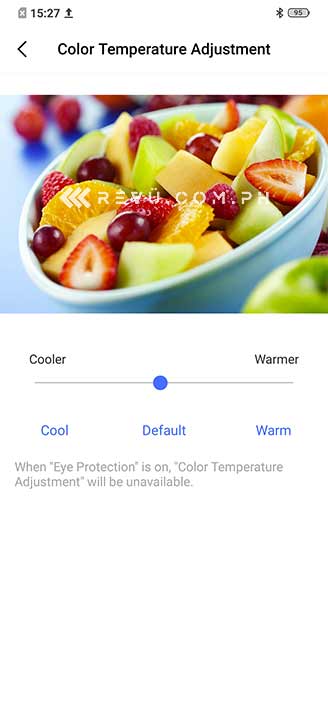 Vivo Y19 Color Temperature Adjustment feature screenshot by Revu Philippines