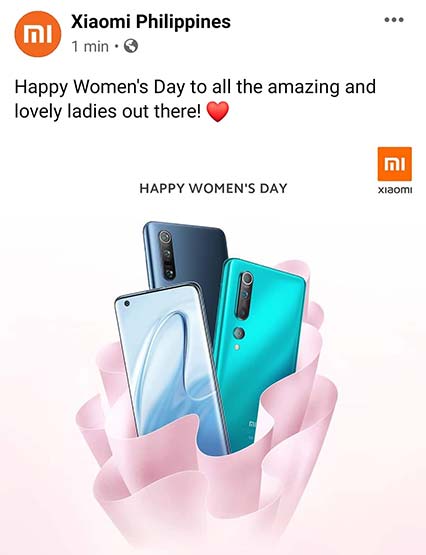 Xiaomi Mi 10 and Xiaomi Mi 10 Pro teaser on International Women's Day via Revu Philippines