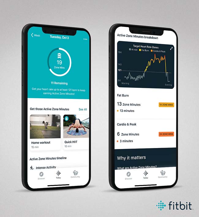 Fitbit app's active zone minutes feature via Revu Philippines