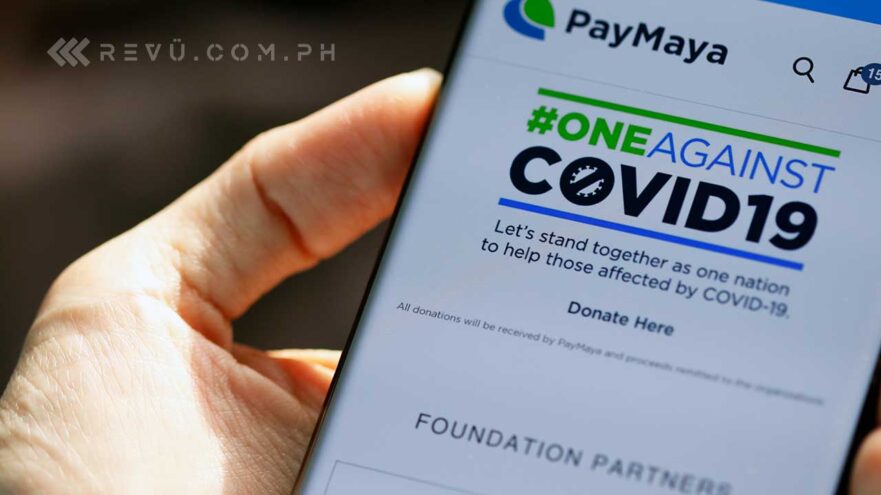 Donating through Paymaya's #OneAgainstCOVID19 via Revu Philippines