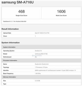 samsung galaxy a71 benchmark