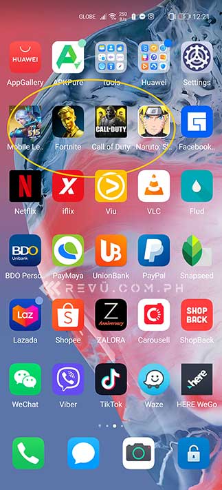 Huawei P40 Pro games on screen: A screenshot by Revu Philippines