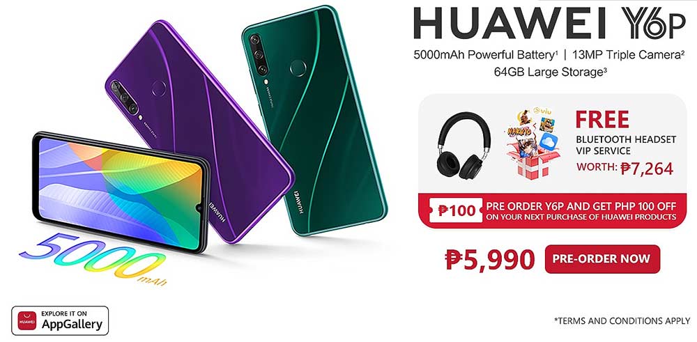 Huawei Y6p price and preorder details and freebies via Revu Philippines