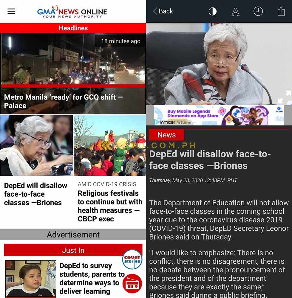 GMA News on the Huawei Y7 AppGallery via Revu Philippines