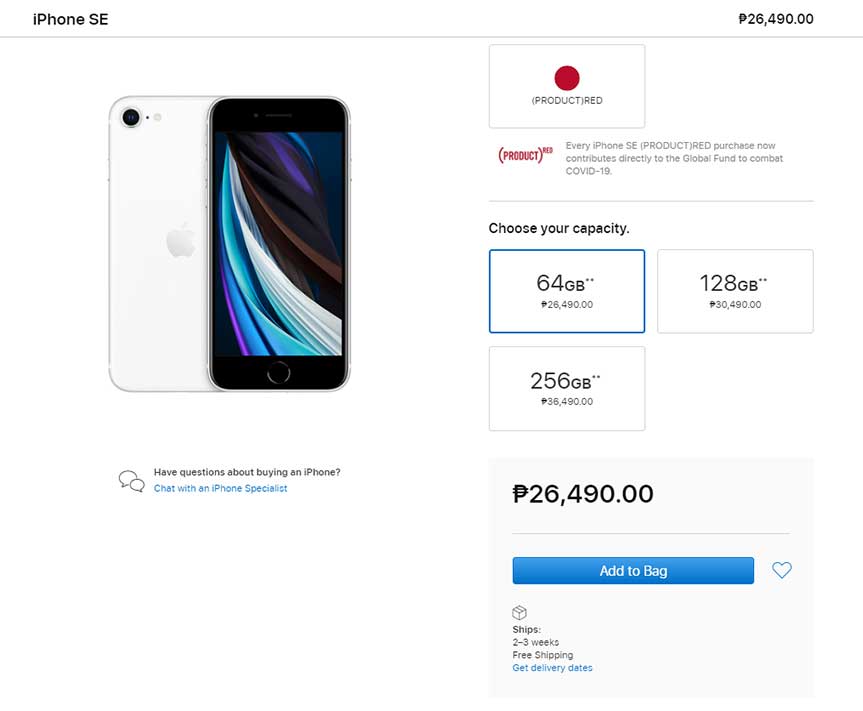 2020 Apple iPhone SE available online now. Its price and specs here via Revu Philippines