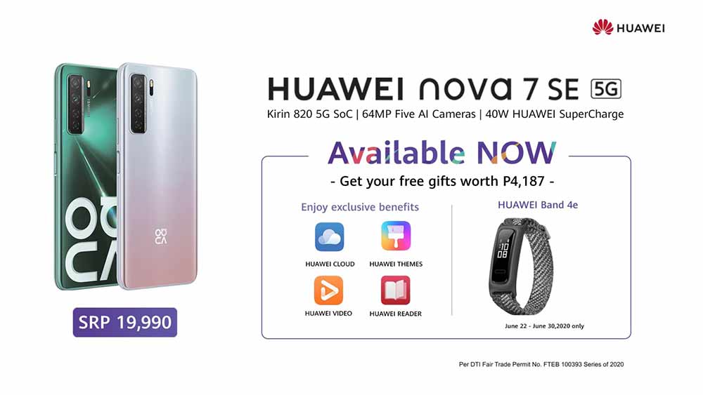 Huawei Nova 7 SE 5G availability, price, specs, and freebies via Revu Philippines