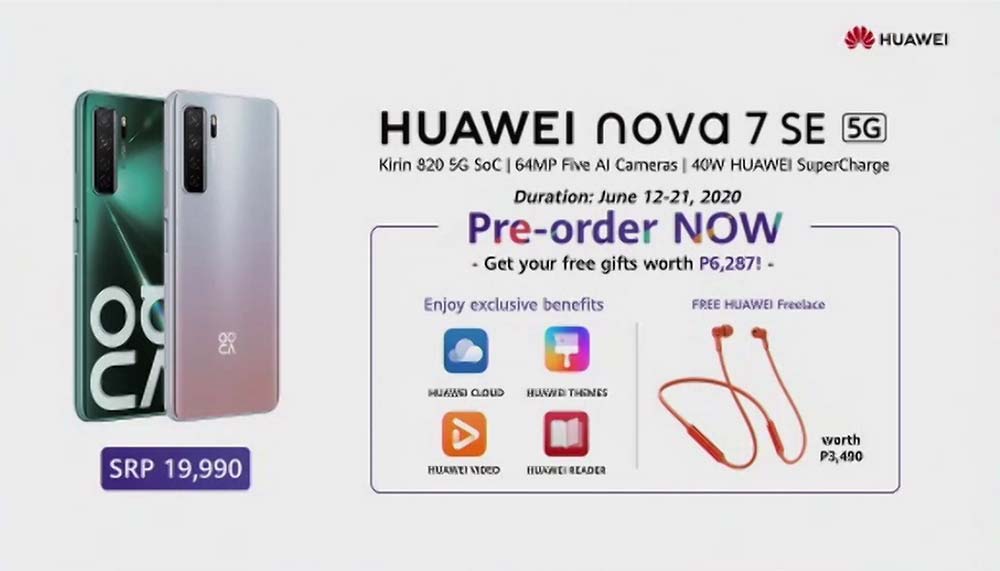 Huawei Nova 7 SE 5G price specs preorder period freebies Revu Philippines